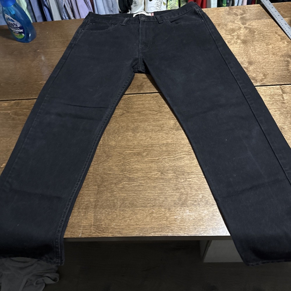 Vintage 90s Levi's 505 Black Regular Fit Straight Leg Denim Jeans 36x30